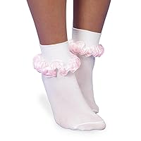 Jefferies Socks Girls' Seamless Tutu Ruffle Lace Turn Cuff Socks 1 Pair Pack