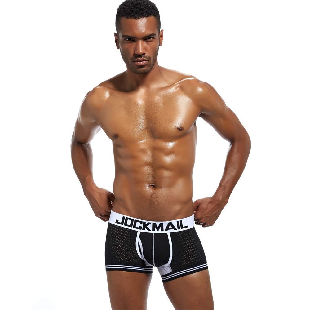 JOCKMAIL Boxer Men Mesh U Pouch Underwear Underpants Cueca Cotton Pants Trunks Boxer Shorts