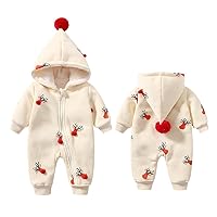 Baby clothes Christmas elk khaki plus velvet warm baby clothes 0-2 years old baby climbing clothes