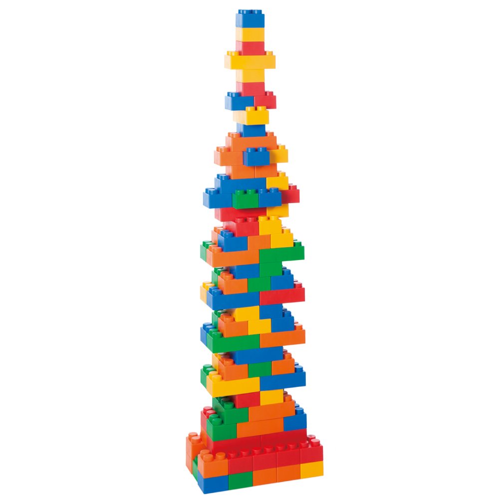 UNiPLAY Plump Soft Building Blocks — Jumbo Multicolor Stacking Blocks for Toddler Cognitive Development and Educational Games for Ages 3 Months and Up (120-Piece Set)