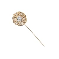Homeford Rhinestone Floral Pin, 1-1/4-Inch, 6-Count (Gold)