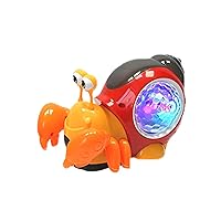 Baby Toddler Crawling Interactive Toy with Music & Projection Lights for Infant 6-12 Months 1 2 3 Year Old Gift (Hermit Crab D)