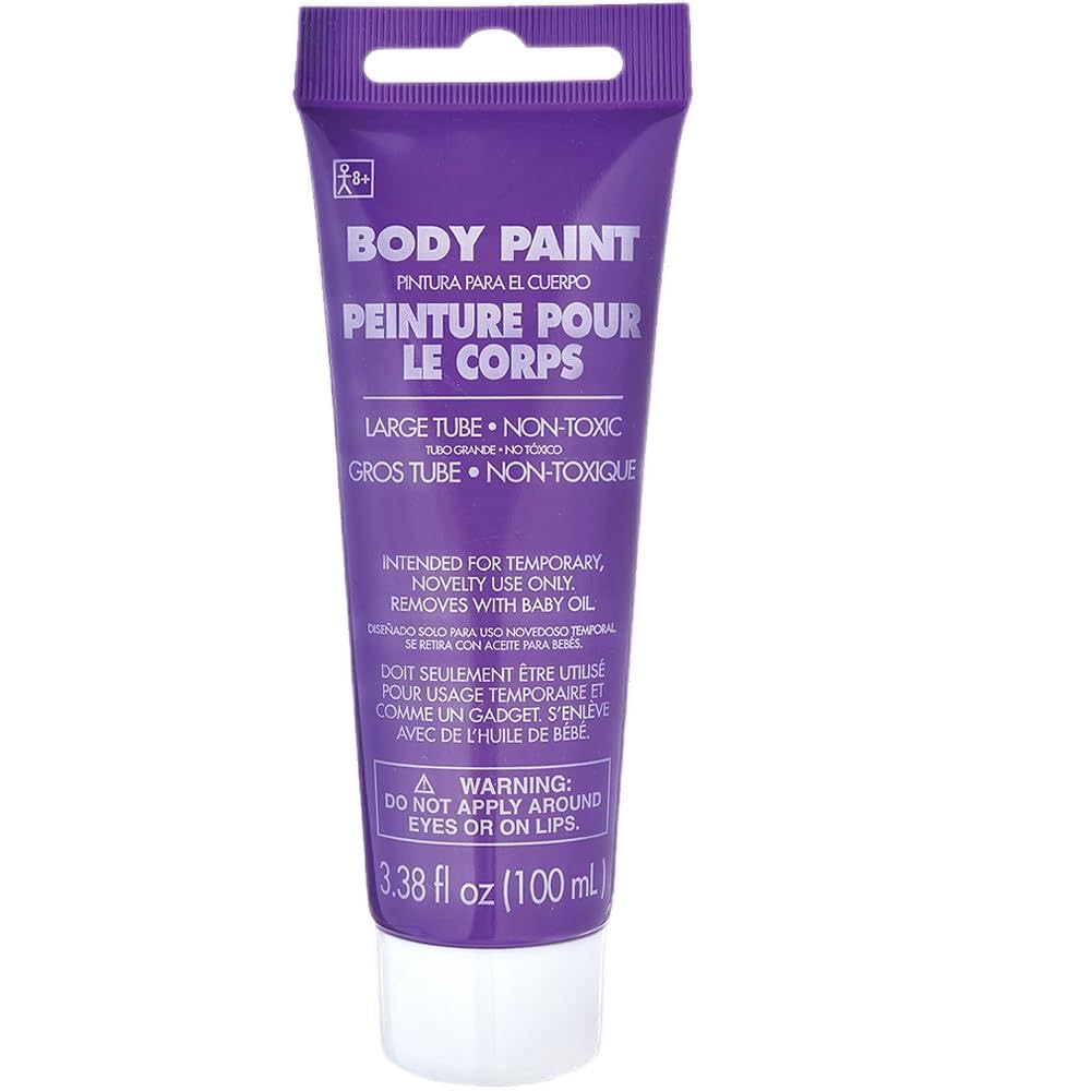 Purple Body Paint - 3.4 oz - Premium Quality, Easy-to-Apply, and Long-Lasting Color, Perfect For Halloween, Costume Parties & Festivals - 1 Pc