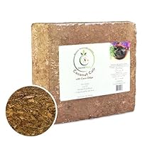 Coco Coir and Chips, Compressed Brick - Approx 9 LB (1.7 cu ft) - for Container Garden and Potting Mix, Coconut Coir with Chunky Chips for Aeration and Stability