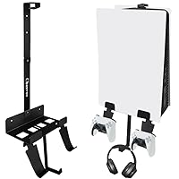 Metal PS5 Wall Mount, Behind TV Wall Holder Bracket Kit Compatible with Playstation 5 Disc & Digital Edition Console - Not for PS5 Slim (Black)