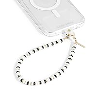 Case-Mate Phone Charm with Beads and Gold Accents - Detachable Phone Lanyard, Hands-Free Wrist Strap, Adjustable Phone Grip Strap for Women - iPhone 15 Pro Max/14 Pro Max/13 Pro Max/12 - Ivory & Onyx