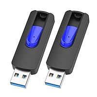 USB Flash Drives 128GB 2 Pack 3.0 Flash Drive High Speed Thumb Drive Retractable Slide Memory Sticks for Computers Zip Drive USB Backup Jump Drive with Lanyard Hole