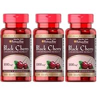 Puritan's Pride Black Cherry 1000 mg - 300 Capsules 3 Pack Made in USA