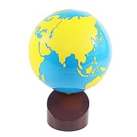 Montessori Geography Materials Globe of World Parts/ Continents Preschool Early Educational Equipment Kids Culture Learning Toys Know World Globe (Yellow)