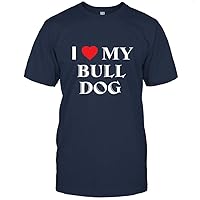 Bulldog Shirt: I Love My Bulldog Gift T Shirt with Heart