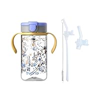 Evorie Tritan Toddler Sippy Cups 10 Oz Kids Water Bottle With Replacement Straw Bundle, Under the Sea