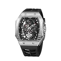 GZFCMY Jinery Skeleton Automatic Mechanical Men's Tourbillon Tonneau Watch Steel Rubber Sapphire Crystal Waterproof Richard Hohhr Watch
