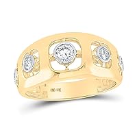 The Diamond Deal 10kt Two-tone Gold Mens Round Diamond Band Ring 5/8 Cttw