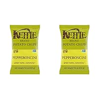 Kettle Brand Potato Chips, Pepperoncini Kettle Chips, 7.5 Oz (Pack of 2)
