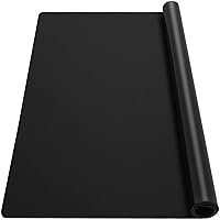 Extra Large Silicone Mat - 39.4X23.5 Inches 2MM Thick Heat Resistant Placemats, Workbench Countertop Protector Mat Hot Pads for Coffee Maker, Bar, Crafts, Glass Top Stove Cover, Black