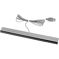 USB Wired Wii Sensor Bar, Replacement Infrared Ray Motion Sensor Bar for Nintendo Wii/Wii U -Black & Silver