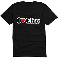 Black Dragon - T-Shirt Man - I Love with Heart - Party Name Carnival - I Love Elias