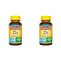 Nature Made Maximum Strength Vitamin D3 10000 IU (250 mcg), Dietary Supplement for Bone, Teeth, Muscle and Immune Health Support, 60 Softgels, 60 Day Supply (Pack of 2)