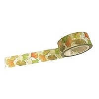Wrapables Flowers and Greens Washi Masking Tape, 15mm x 7m Orange Leaves