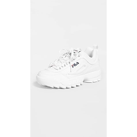 Women's Disruptor II Premium Comfortable Sneakers, White/Navy/Red, 10