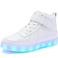 Kids Light Up Shoes with USB Charging Flashing LED Sneakers High Top Luminous Dancing Shoe for Boys and Girls Child Unisex