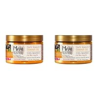 Maui Moisture Curl Quench + Coconut Oil Hydrating Curl Smoothie, Creamy Silicone-Free Styling Cream for Tight Curls, Braids, Twist-Outs & Wash & Go Styles, Vegan & Paraben-Free, 12 oz (Pack of 2)