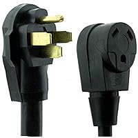 NUSET Lock | NU-Cord RV Dogbone Adapter | 50 Amp Male - 30 Amp Female | RV Accessories & Door Hardware (Black)