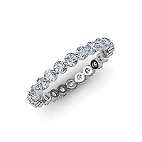 Round Floating Lab Grown Diamond Women Eternity Ring Stackable 1.26 ctw-1.47 ctw 14K Gold