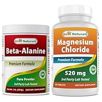 Best Naturals Beta Alanine Powder 1 Pound & Magnesium Chloride 520 mg