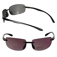 The Influencer 2 Pair of Lightweight Sport Wrap Polarized Unisex Bifocal Sunglasses - Hard Carrying Case Included