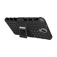 Amzer Impact Resistant Hybrid Warrior Case for HTC One E9 Plus - Retail Packaging - Black/Black
