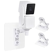 2Pack Adhesive Wall Mount Compatible with Wyze Cam Pan V3, 180 Degree Tilt Adjustable No-Drill Ceiling Indoor/Outdoor Mounting Bracket Shelf, 2 Ways Installation Super Strong Adhesive Tape or Screws