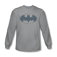Batman - Mens Water Sketch Signal Long Sleeve Shirt in Silver
