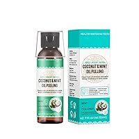 Coconut Oil Pulling with Mint Oil Mouthwash for Teeth and Fresh Air, Alcohol Free Pulling Oil Helps with Oral Care, Coconut Pulling Oil for Cleaning The Mouth (60ML)