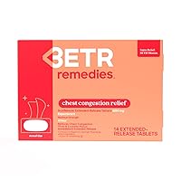 BETR REMEDIES Chest Congestion Relief - Max Strength Expectorant - 1200 MG Guaifenesin Extended-Release - Relieves Chest Congestion, Thins and Loosens Mucus, Immediate & Extended Release - 14 Caplets