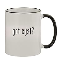 got cyst? - 11oz Colored Handle and Rim Coffee Mug, Black