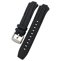 18mm Rubber Silicone Waterproof Watch Band Strap for Tissot T111417 Wrist Bracelet Quartz Watch Men Women's Sports Accessories (Color : Black Black Silver, Size : 18mm)