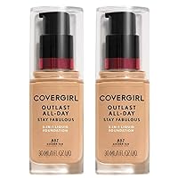 COVERGIRL COVERGIRL outlast all-day stay fabulous 3-in-1 foundation, nude beige, pack of 2, 1 Ounce
