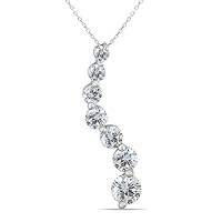 SZUL Certified Diamond Journey Pendant Available in 14K White and Yellow Gold (1/2 CTW - 1 CTW)