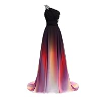 Women's Gradient Prom Dress Formal Evening Gowns Chiffon Long Prom Party Dresses