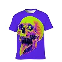 Gift Cool-Funny Skull-Hip-Hop Style-Tshirt Shirt Retro T-Shirt Tees-Adult Tshirt Comic-Teeshirt Printing Athletic