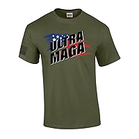 Ultra MAGA Trump American Flag Mens Short Sleeve T-Shirt Graphic Tee