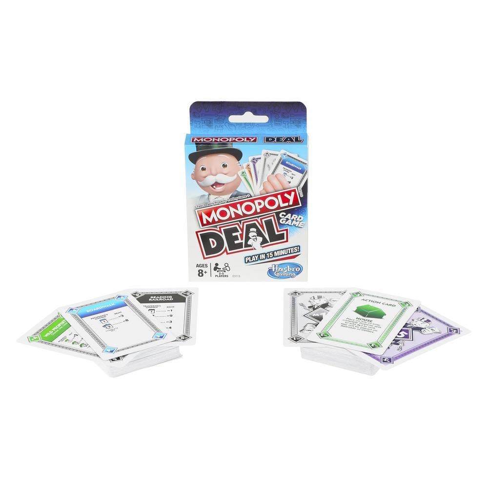 Monopoly Deal Quick-Playing Card Game for Families, Kids Ages 8 and Up and 2-5 Players
