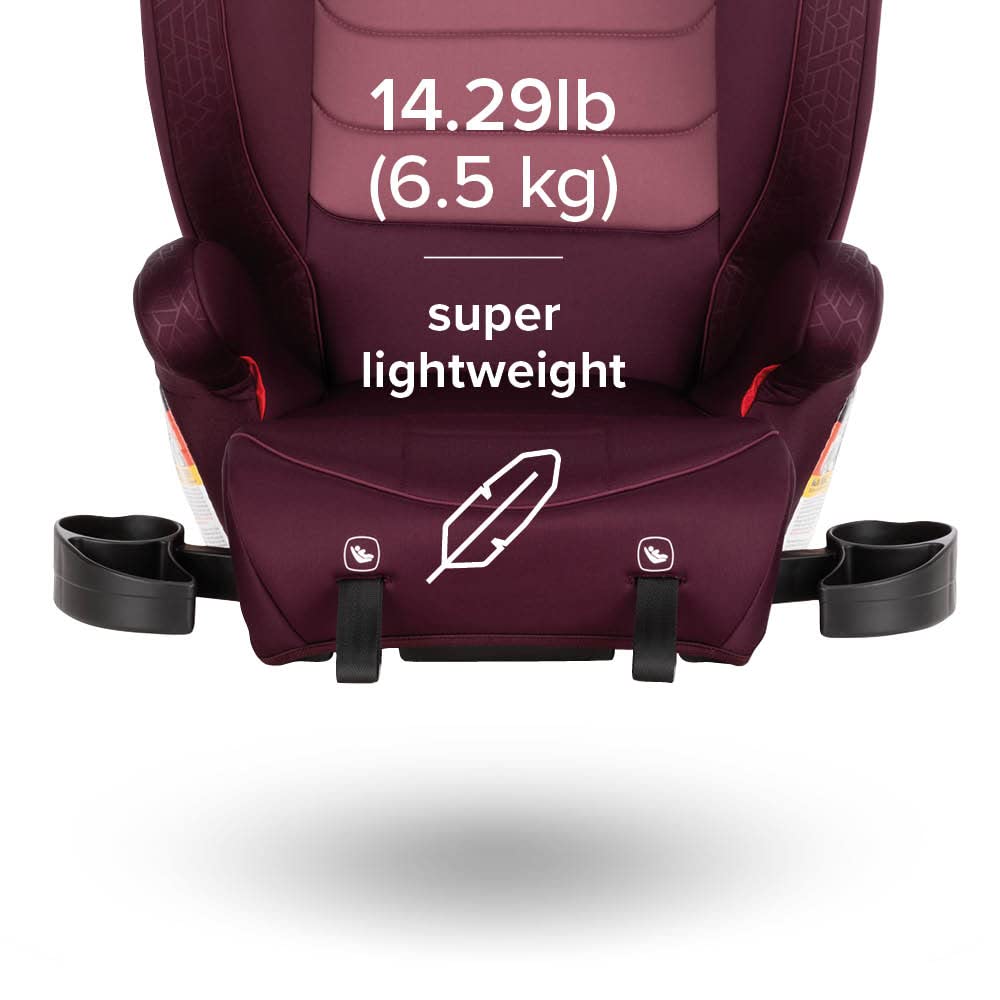 Diono Monterey 2XT Latch 2 in 1 High Back Booster Car Seat with Expandable Height & Width, Side Impact Protection, 8 Years 1 Booster, Plum