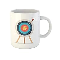 Coffee Mug Archery Target Arrow Standing on Tripod Goal Achieve Bullseye 11 Oz Ceramic Tea Cup Mugs Best Gift Or Souvenir For Family Friends Coworkers