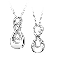 925 Sterling Silver Infinity Urn Necklaces Teardrop Snake Cremation Jewelry for Ashes Keepsake Memorial Pendant for Women Men Loved ones