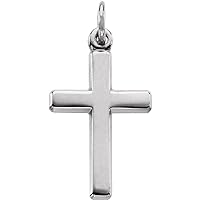Platinum Religious Faith Cross Pendant Necklace 16.5x12mm Jewelry for Women