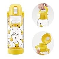 Skater PDMK10-A Drink Marker Bottle, 3.3 fl oz (1 L), Easy to See How Much You Drink at a Glance, Includes Handle, Plastic Water Bottle, Pokemon Pikachu Face