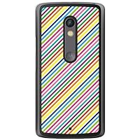 YESNO MMRXPY-PCCL-201-N082 Rainbow Stripe White (Clear) / for Moto X Play XT1562 / MVNO Smartphone (SIM Free Device)