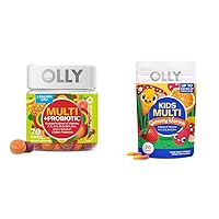 OLLY Adult Multivitamin with Probiotics & Kids Multivitamin Gummy Worms, 35 & 45 Day Supply